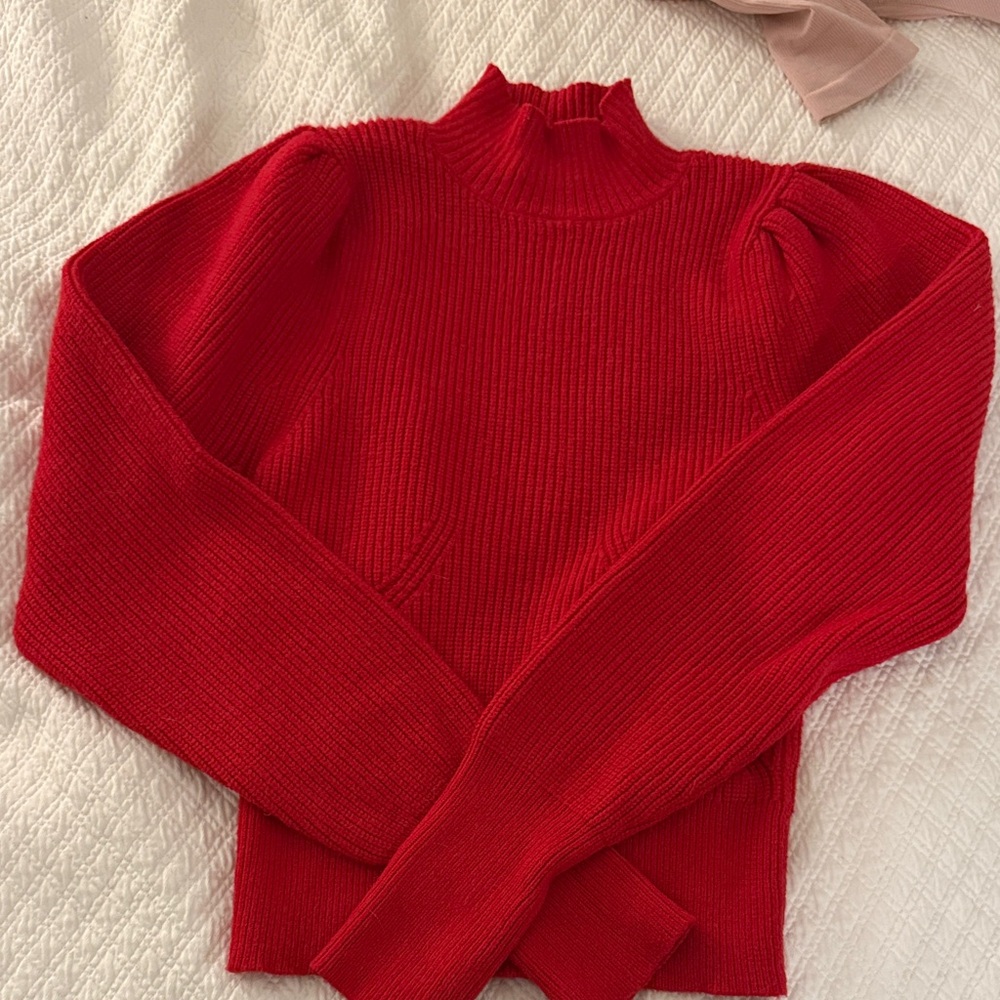 Astr Vibrant Red Turtleneck Sweater